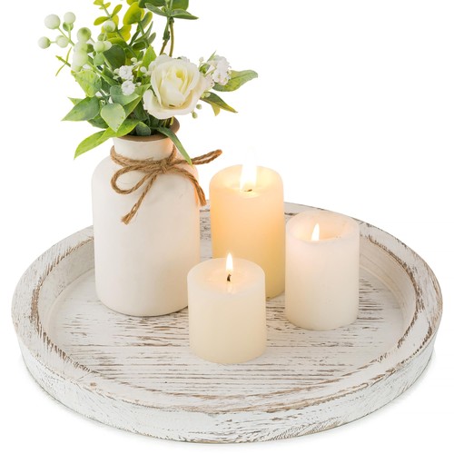Wooden candle holder tray - wooden,