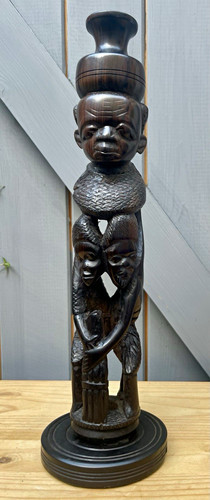 Carved wooden african tree - carved,
