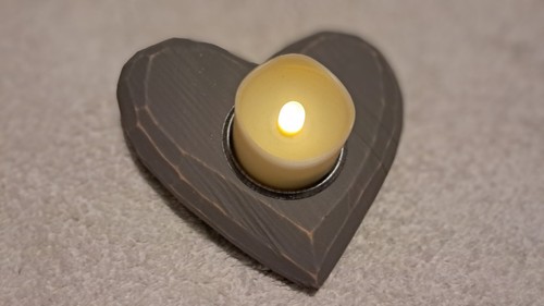 Wooden heart shaped - wooden, candle