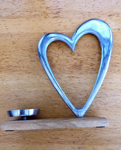 Polished nickel metal heart - nickel,