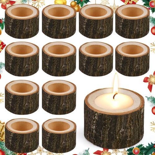Pcs wooden tea light candle - 12,