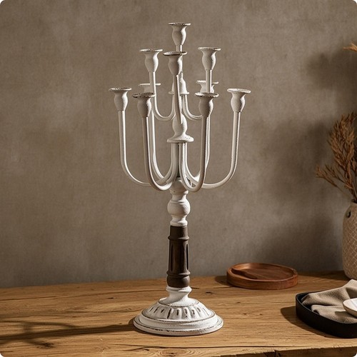 Rustic multi arm candle stand - rustic,