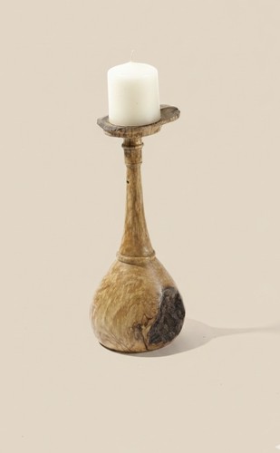 Spalted willow candle holder - candle,