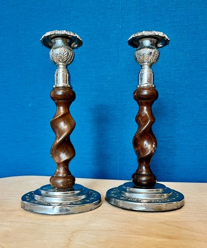 Pair vintage barley twist - vintage,