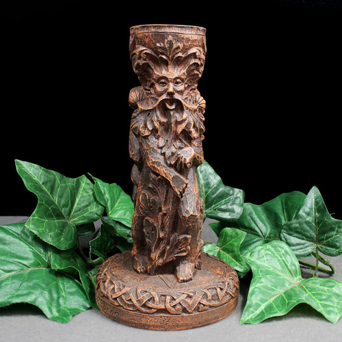 Horned god greenman - horned, candle