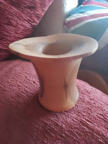 Treen candle holder - candle,