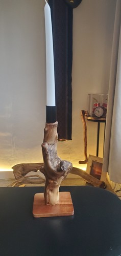 Yew wood candle stick - yew, holder