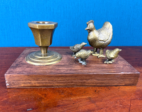 Vintage brass hen chicks - vintage,