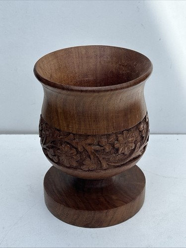 Vtg mcm solid turned - solid, wood