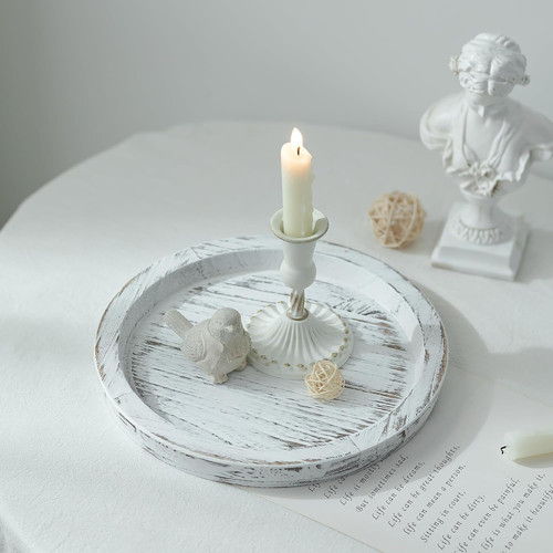 Wooden candle holder tray - wooden,