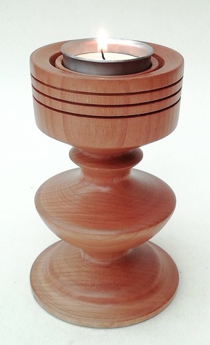 Turned wood tealight votive - wood, or