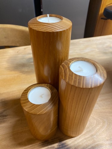 Set oak wood pillar - set,