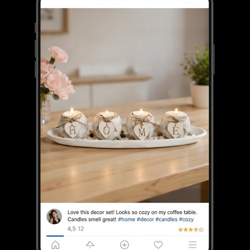 Piece candle holder set - 4-piece,