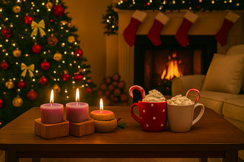Wooden candle holder - candle,