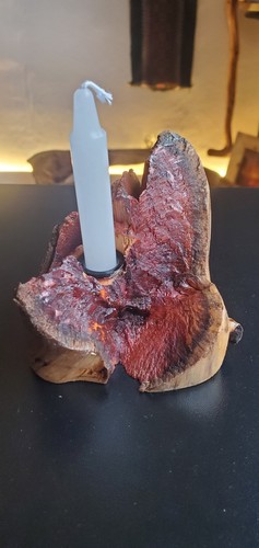 Yew wood candle - yew, holder
