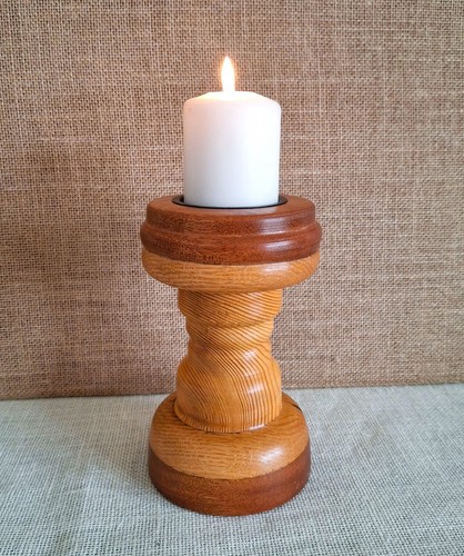 Handmade wooden candleholder - handmade,
